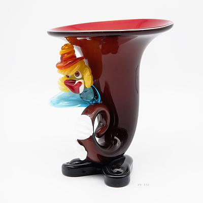 Murano Clown Glass Vase