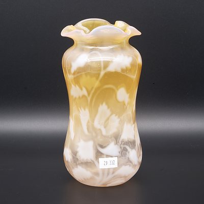 Victorian Vaseline Glass Vase Circa 1900