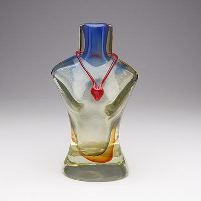 Retro Venetian Female Torso Form Glass Vase