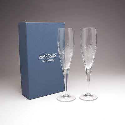 Boxed Pair of Marquis By Waterford Champagne Flutes