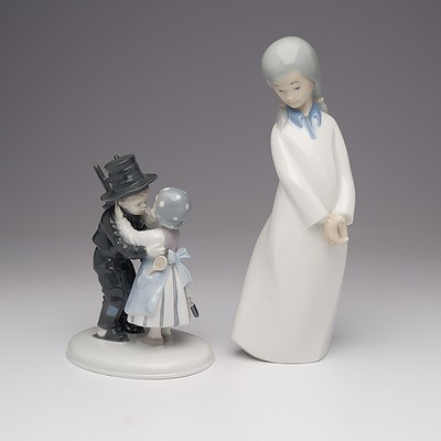 Royal Doulton Reflections 'Sisterly Love' HN3130 and Metzler & Ortloff Figure of a Girl and Boy with Ladder