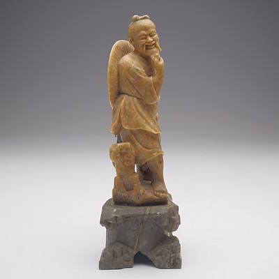 Chinese Hardstone Figure of a Fisherman and a Sage