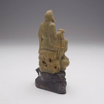 Chinese Hardstone Figure of a Fisherman and a Sage