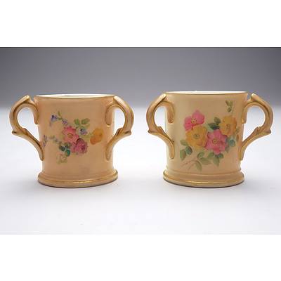 Two Edwardian Royal Worchester Miniature Vases, Circa 1902