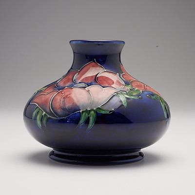 Walter Moorcroft Anemone Vase, Circa 1950