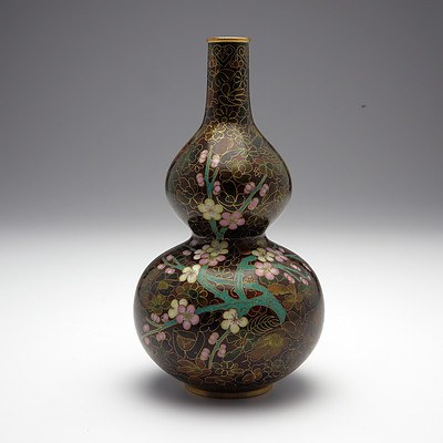 Chinese Cloisonne Gourd Vase, Modern