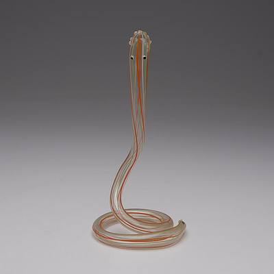 Finely Lamp Blown Glass 'Snake' Stem Vase by Bimini Werkstatte