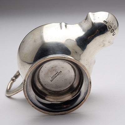 Victorian Sterling Silver Aladdin's Oil Lamp Table Lighter with Horse Head Finial, Mappin & Webb, London, 1894, 148g