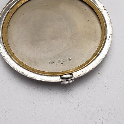 Sterling Silver Art Deco Compact with Engine Turned Engraving, Beddoes & Co, Birmingham, 1936