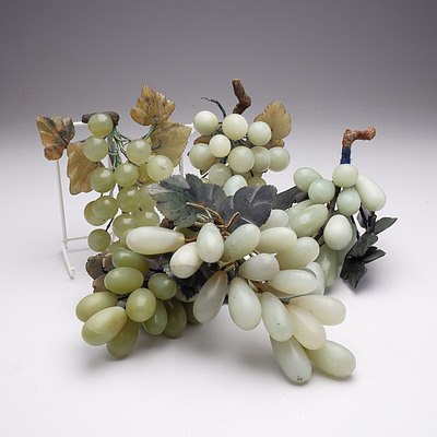 Chinese Hardstone Grapes Table Arrangement