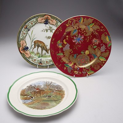 A Royal Doulton Plate and Two Spode Plates