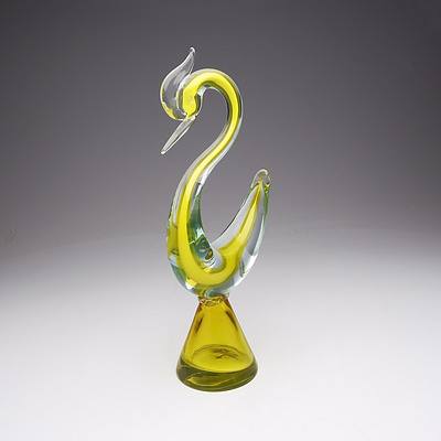 Murano Sommerso Glas  Swan Figure