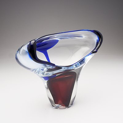 Adam Jablonski Studio Glass Vase, Signed and Dated 1992