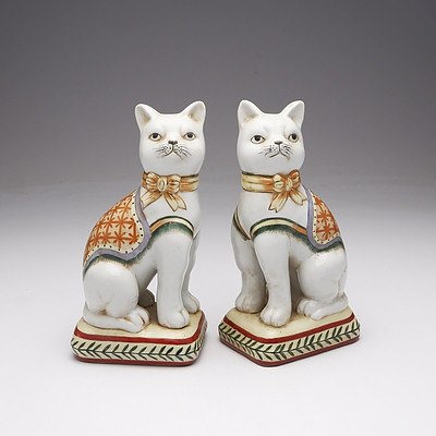 Pair of Chinese Ceramic Cats, Late 20th Century
