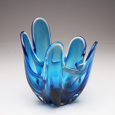 Murano Blue Glass Bowl