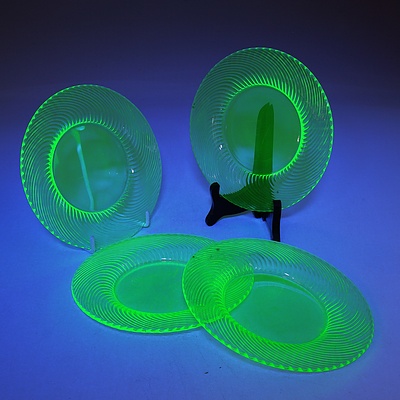 Four Uranium Glass Plates