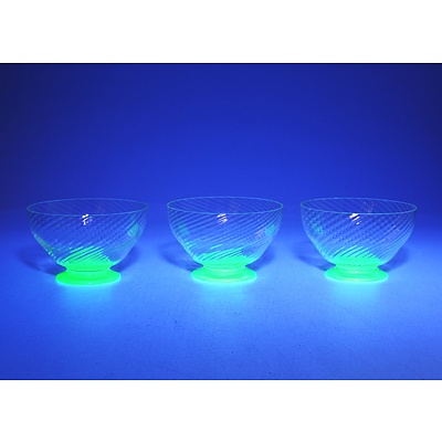 Three Uranium Based Glass Bowls