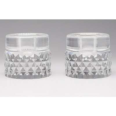 Two Vintage Orrefors Crystal Candle Holders