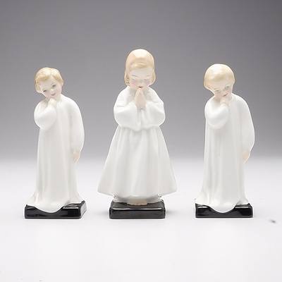 Three Royal Doulton Figures, Including 'Darling' and 'Bedtime'