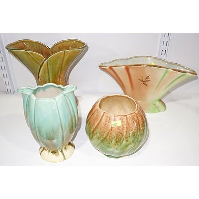 Four Various Australian Pottery Vases, Including Wembley
