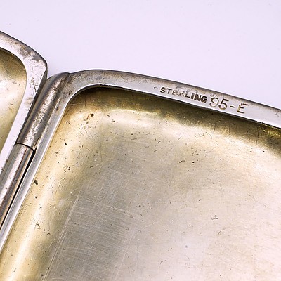 American Sterling Silver and Gilt Lined Cigarette Case