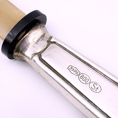 800 Silver and Horn Condiment Spoon