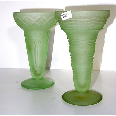 Two Uranium Glass Vases