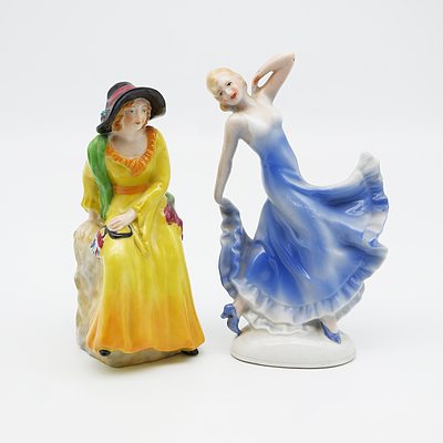 German and English Arcadian Ceramic Female Figures