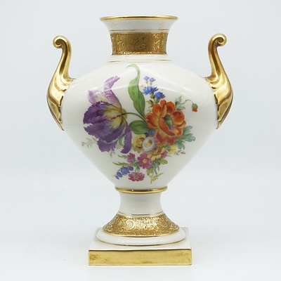 Bavarian Lindner Gilt Porcelain Mantle Vase