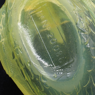 Burtles & Tate Vaseline Opalescent Glass Swan Circa 1885 and a Uranium Glass Vase