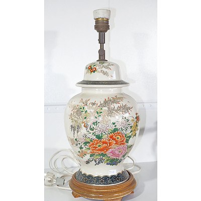 Vintage Asian Glazed Ceramic Lamp Base