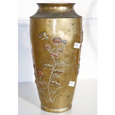 Japanese Mixed Metal Vase, Meiji Period