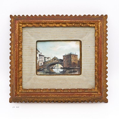 Attributed to Ida Calzolari (Italian Born 1936) Venice Canal Bridge, Watercolour and Gouache