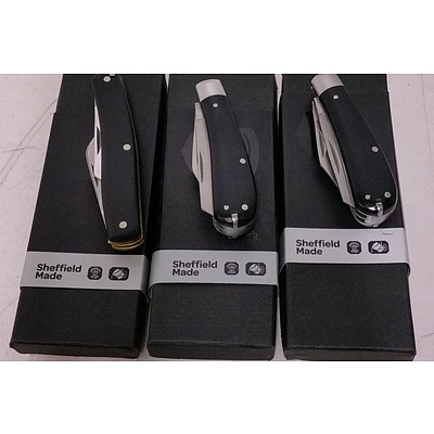 Witness Sheffield Pocket Knives  - Lot of Three - Brand New - RRP $335.00