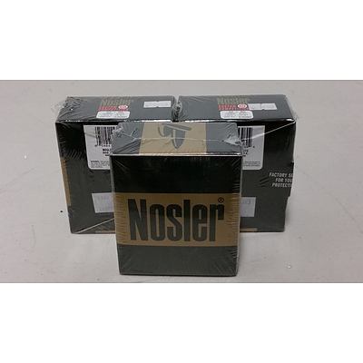 Three Boxes of 250 Nosler Custom Competition 22 Caliber/80gr. Projectiles - Brand New - RRP $300.00