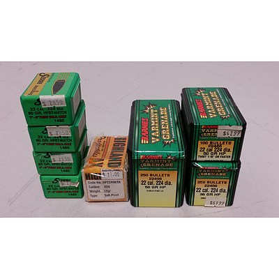 Eight Boxes of .22 Caliber Projectiles - Brand New - RRP $350.00