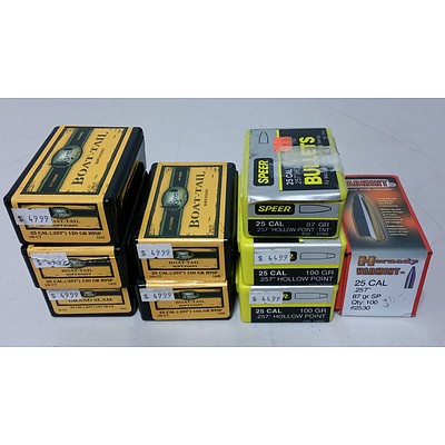 10 Boxes of 25 Caliber Projectiles - Brand New - RRP $450.00