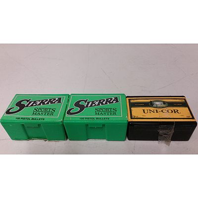 Three Boxes 45 Caliber Projectiles - Brand New