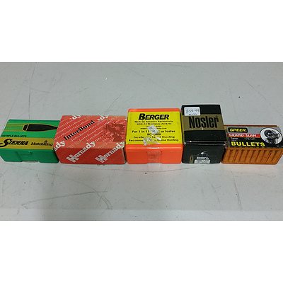 Five Boxes of 284 Caliber Projectiles - Brand New - RRP $330.00