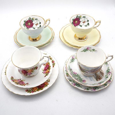 Eleven Tea Trios, Including Royal Albert, Royal Standard, Crown Trent and More