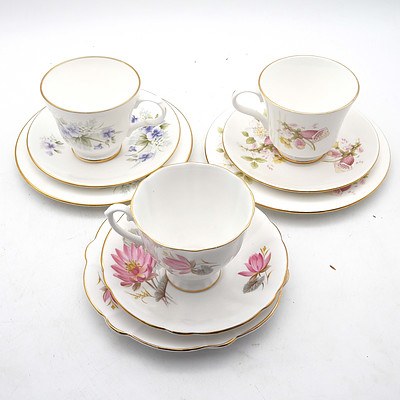 Eleven Tea Trios, Including Royal Albert, Royal Standard, Crown Trent and More