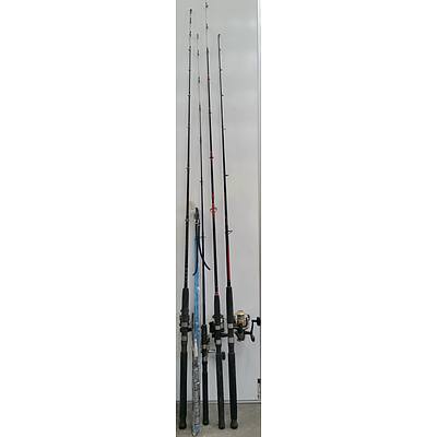 Four Fishing Rods and One Fishing Spear