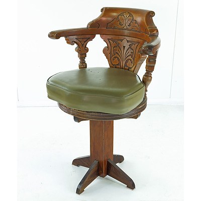 Beech Captains Chair, Reputedly From the SS Pelton Bank Circa 1930s