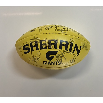 GWS Giants branded AFL ball - signed by the 2019 team