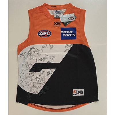 GWS Giants AFL Home Guernsey signed by the 2019 team