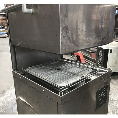 Hobart EcoMax 600 Stainless Steel Pass-Through Dishwasher