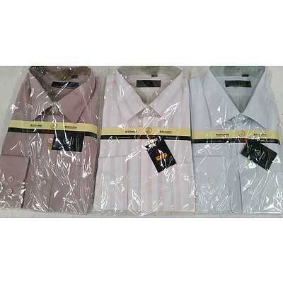 Men's Long Sleeve and Short Sleeve Business and Casual Shirts - Lot of 25 - Brand New - RRP $500.00