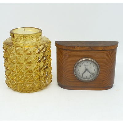 Retro Amber Glass Light Shade and a Vintage Revox Clock