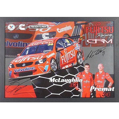 Framed Fujitsu Racing GRM Poster with Two Signatures