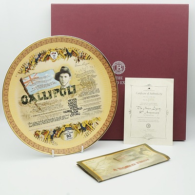 Limited Edition Bradford Exchange Charger 'The Anzac Legend 90th Anniversary' No 575/1915